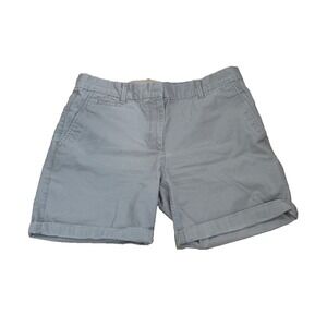 Khakis by GAP Women's Cotton Twill 6" Boyfriend Roll-Up Shorts; Grey, Size 4